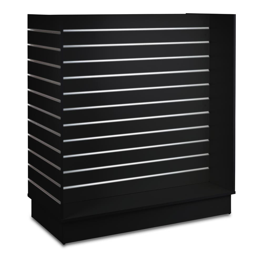 Black Slatwall 'H'  Display Gondola with Aluminium Inserts - Silhouette Range