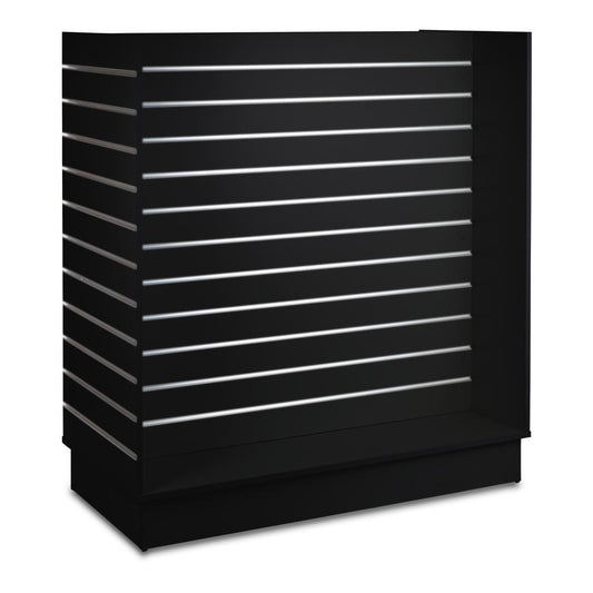 Black Slatwall 'H'  Display Gondola with Aluminium Inserts - Silhouette Range