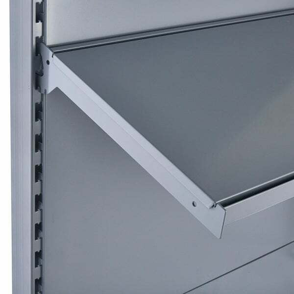 Silver Retail Shelving Modular Wall Unit - 5 x 370mm Shelves - H2100mm