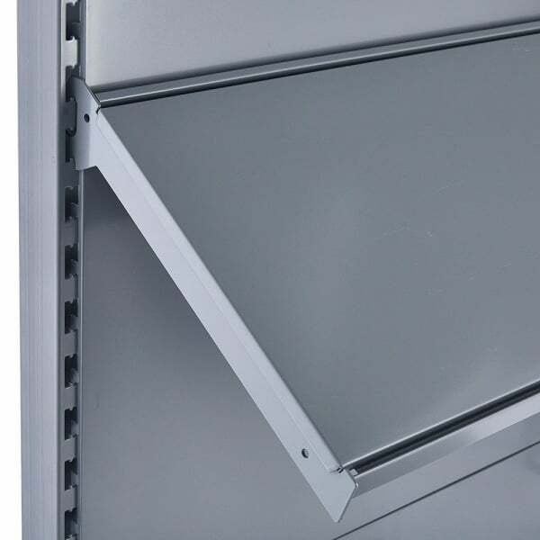 Silver Retail Shelving Modular Wall Unit - 5 x 370mm Shelves - H2100mm