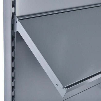 Silver Retail Shelving Modular Wall Unit - 5 x 370mm Shelves - H2100mm