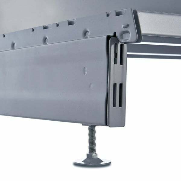 Silver Retail Shelving Modular Wall Unit - Plain Back Panels - Base Shelf Only - H2100mm
