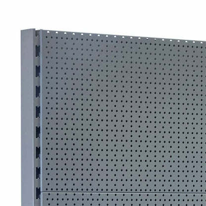 Silver Retail Shelving Modular Wall Unit - Perforated Back Panels - H2100mm