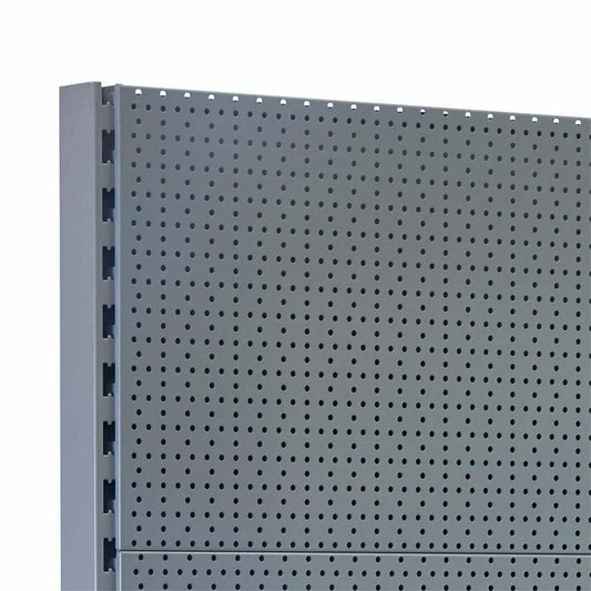 Silver Retail Shelving Modular Wall Unit - Perforated Back Panels - H2100mm