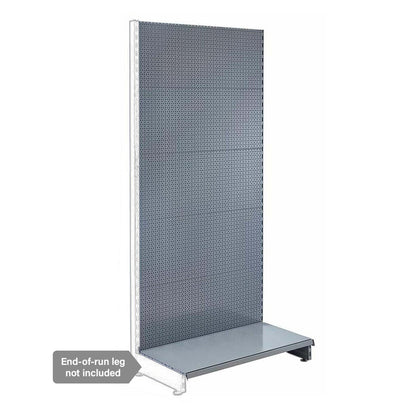 Silver Retail Shelving Modular Wall Unit - Perforated Back Panels - H2100mm