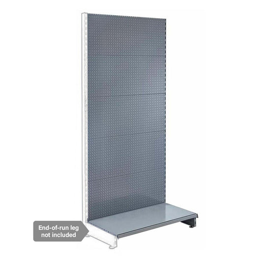 Silver Retail Shelving Modular Wall Unit - Perforated Back Panels - H2100mm