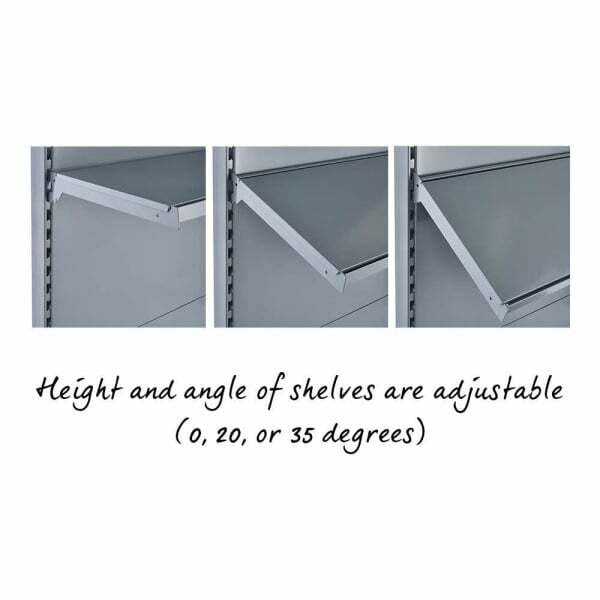 Silver Retail Shelving Modular Wall Unit - Perforated Back Panels - 2 Shelves and 32 Hooks - H2100mm