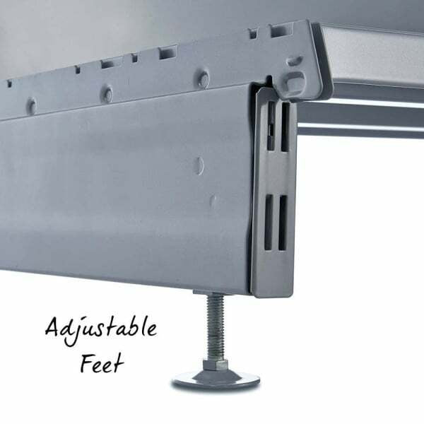 Silver Retail Shelving Modular Wall Unit - Perforated Back Panels and Euro Hooks - 1000mm - H2100mm
