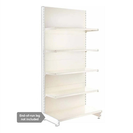 Jura White Retail Shelving Modular Wall Unit - 4 x 370mm Shelves - H2100mm