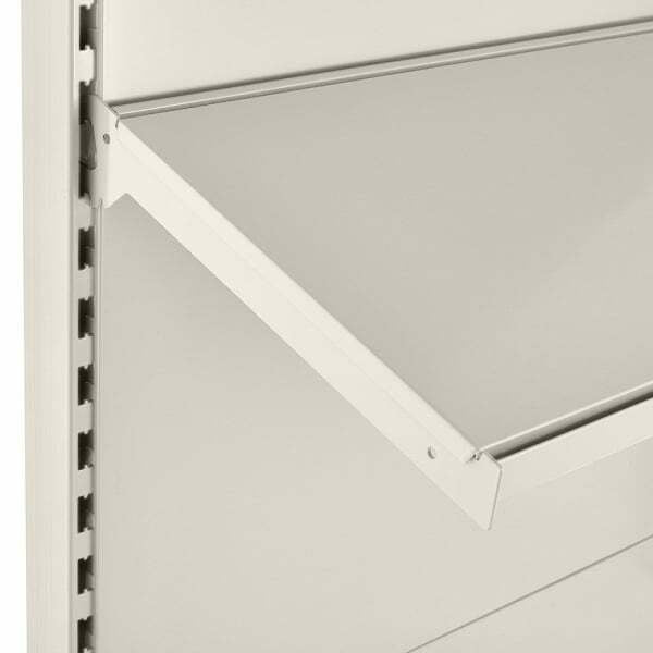 Jura White Retail Shelving Modular Wall Unit - 4 x Staggered Shelves - H2100mm