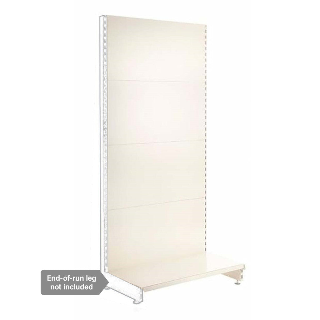 Jura White Retail Shelving Modular Wall Unit - Plain Back Panels - 1 x Base Shelf - H2100mm