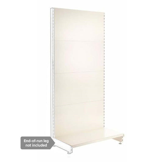 Jura White Retail Shelving Modular Wall Unit - Plain Back Panels - 1 x Base Shelf - H2100mm