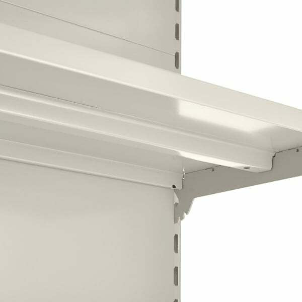 Jura White Retail Shelving 90 Deg. Wall Corner Unit - 5 x 370mm Shelves - H2100mm