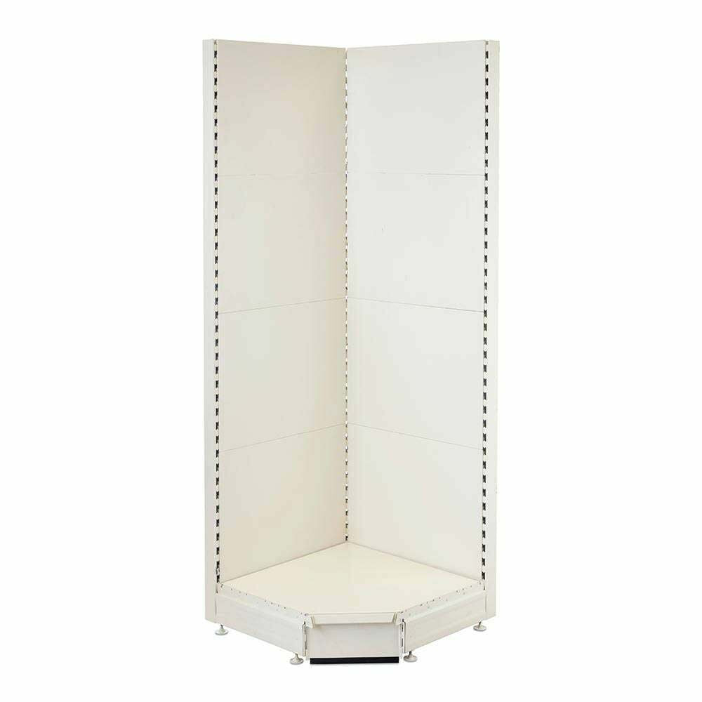 Jura White Retail Shelving 90 Deg. Wall Corner Unit - 1x Base Shelf - H2100mm
