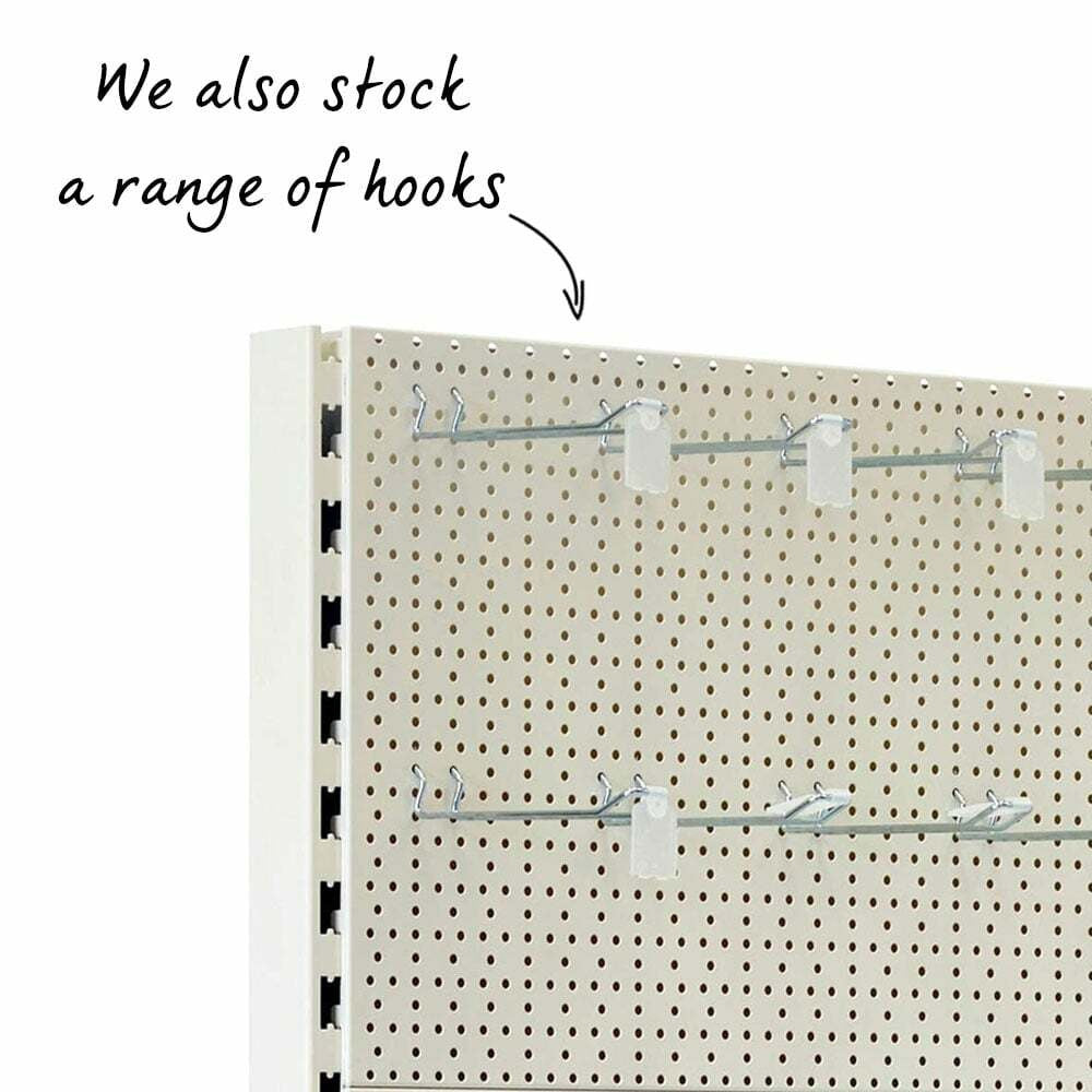 Jura White Retail Shelving Modular Wall Unit - Plain & Perforated Back Panels - H2100mm