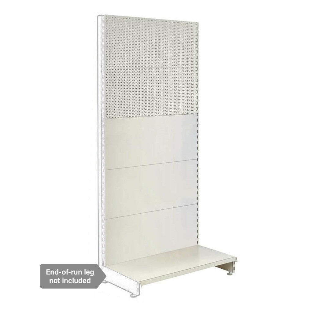 Jura White Retail Shelving Modular Wall Unit - Plain & Perforated Back Panels - H2100mm