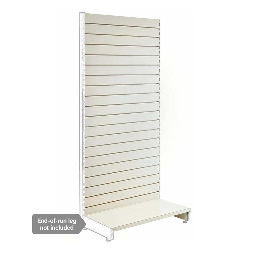 Jura White Retail Shelving Modular Wall Unit - Slatwall Back Panels - H2100mm