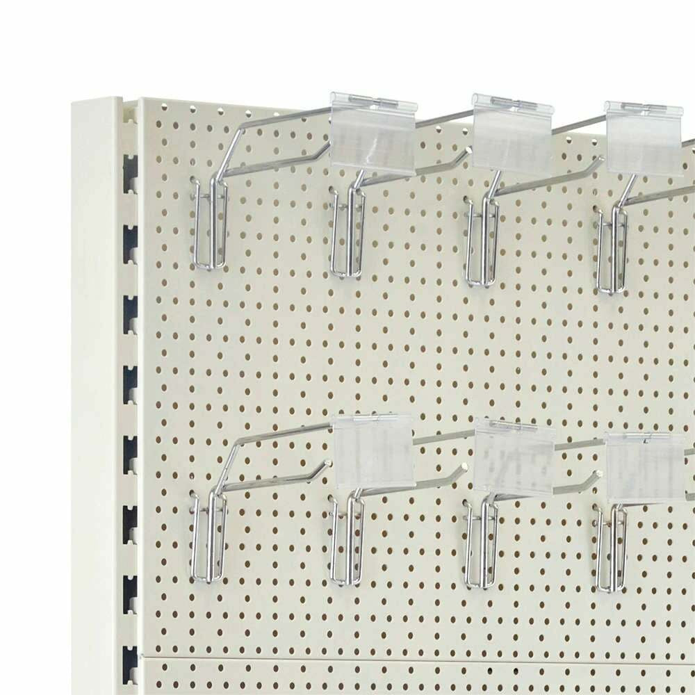 Jura White Retail Shelving Wall Unit - Perforated Back Panels - 2 Shelves and 32 Hooks - H2100mm