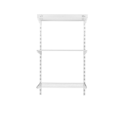 Flexx White Wire Shelf System - H1200mm - 3 Shelves
