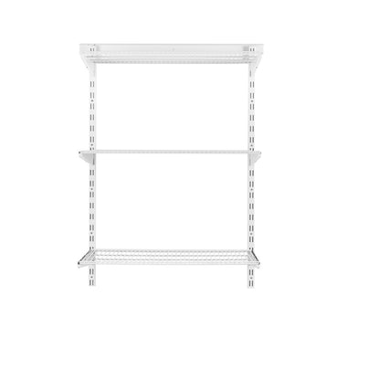 Flexx White Wire Shelf System - H1200mm - 3 Shelves