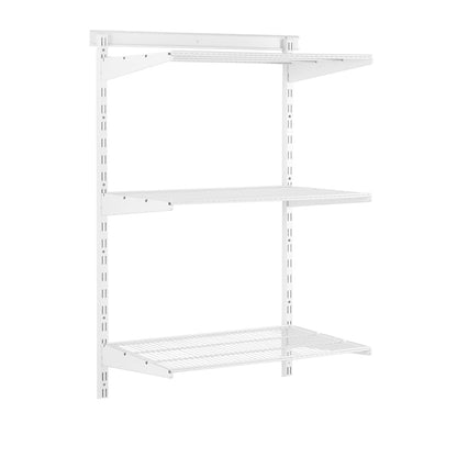 Flexx White Wire Shelf System - H1200mm - 3 Shelves