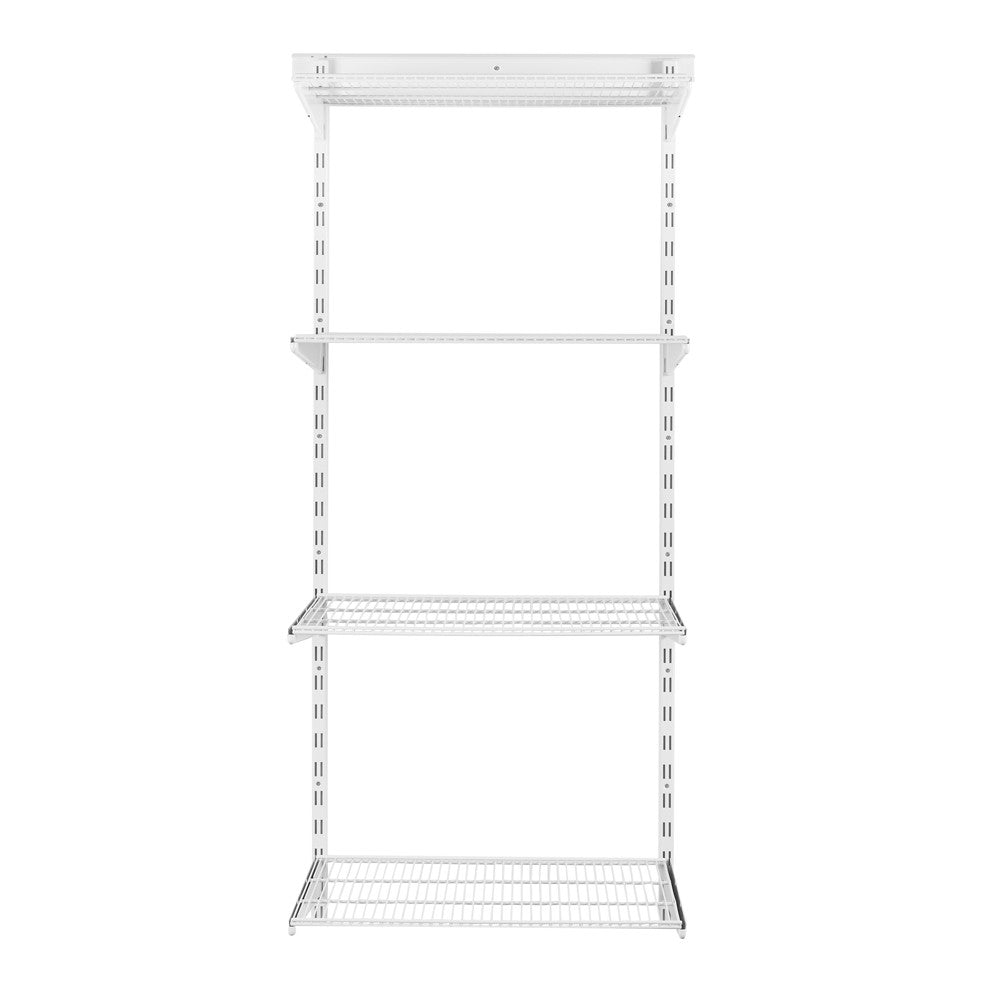 Flexx White Wire Shelf System - H1500mm - 4 Shelves