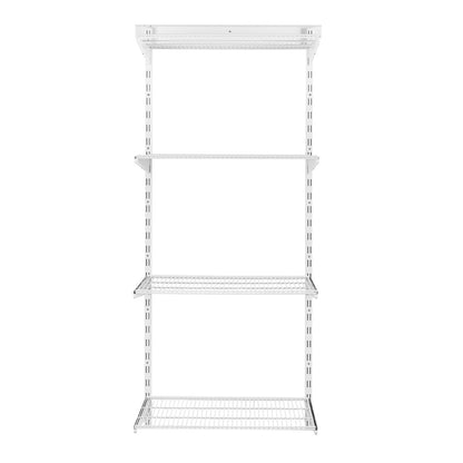 Flexx White Wire Shelf System - H1500mm - 4 Shelves