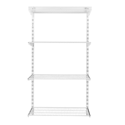 Flexx White Wire Shelf System - H1500mm - 4 Shelves