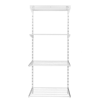 Flexx White Wire Shelf System - H1500mm - 4 Shelves