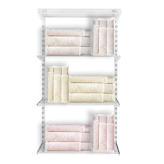 Flexx White Wire Shelf System - H1500mm - 4 Shelves