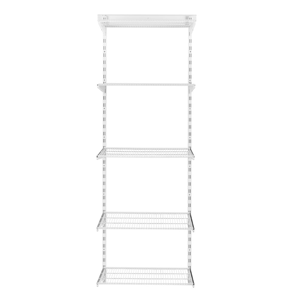 Flexx White Wire Shelf System - H2100mm - 5 Shelves