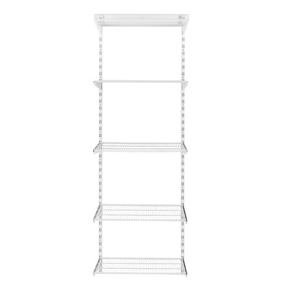 Flexx White Wire Shelf System - H2100mm - 5 Shelves