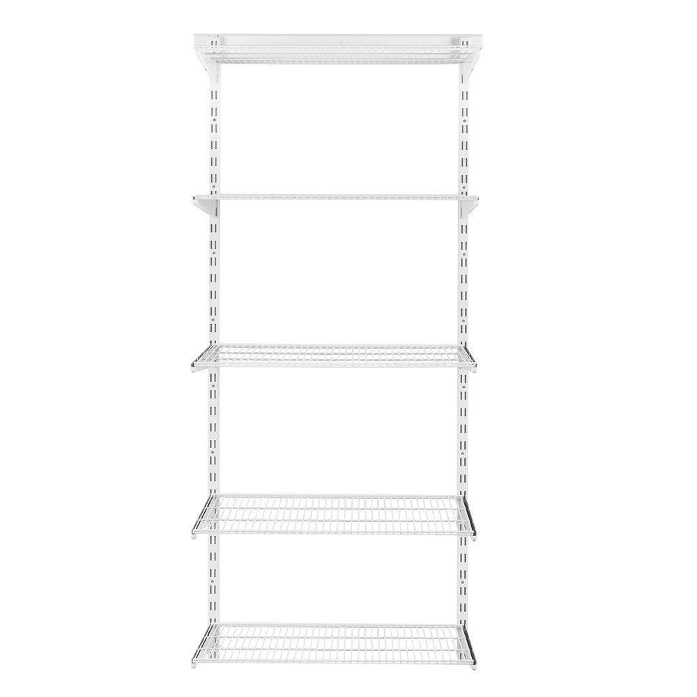Flexx White Wire Shelf System - H2100mm - 5 Shelves