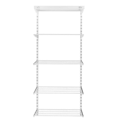 Flexx White Wire Shelf System - H2100mm - 5 Shelves