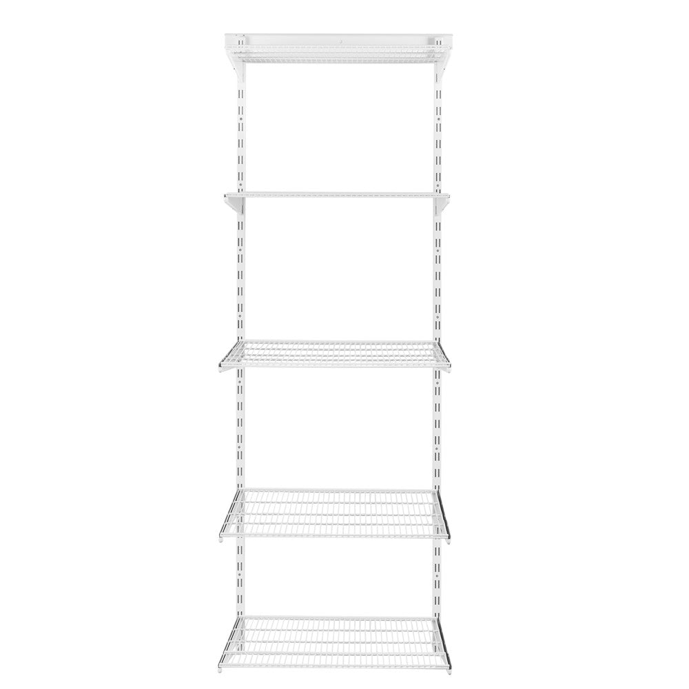 Flexx White Wire Shelf System - H2100mm - 5 Shelves