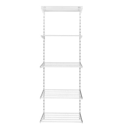 Flexx White Wire Shelf System - H2100mm - 5 Shelves