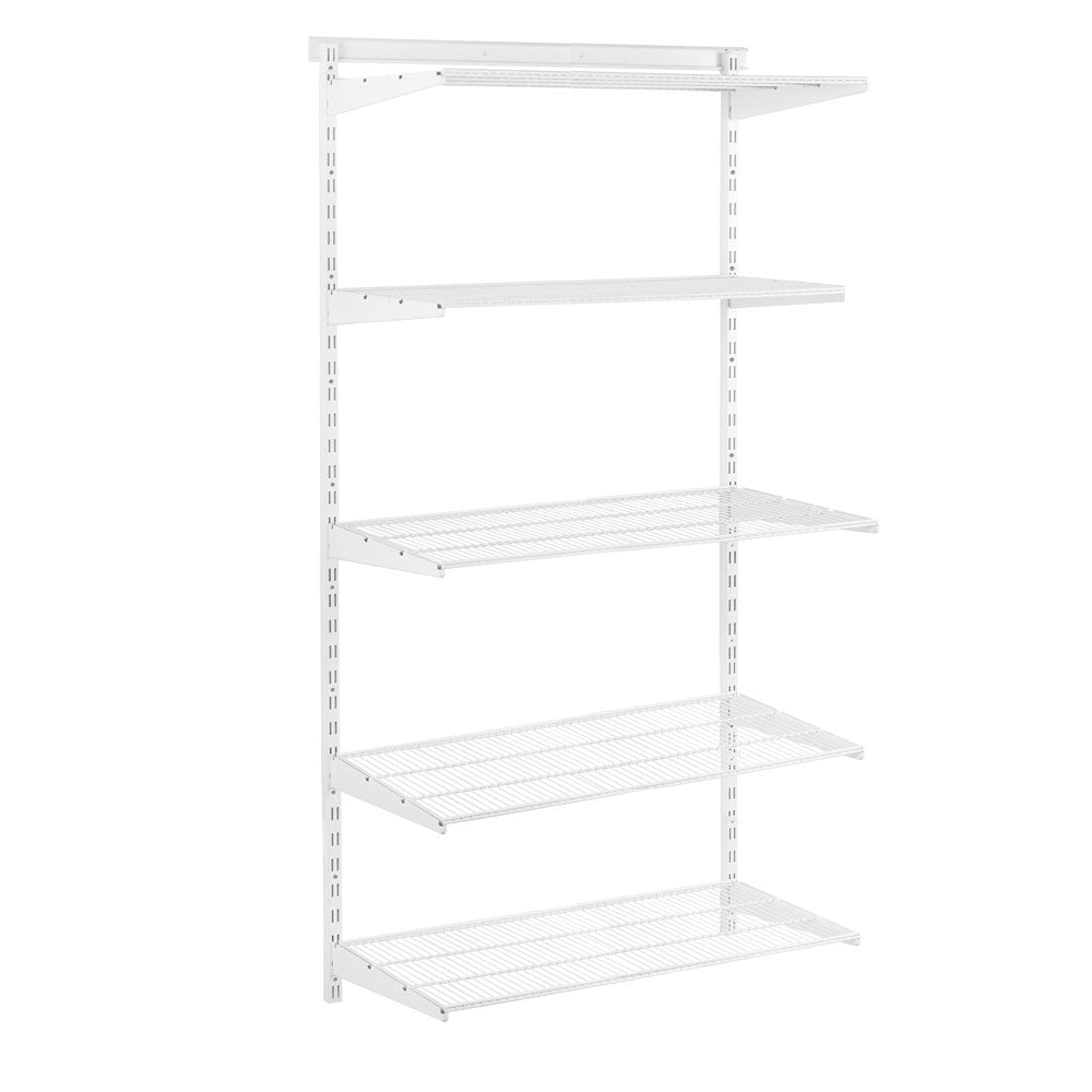 Flexx White Wire Shelf System - H2100mm - 5 Shelves