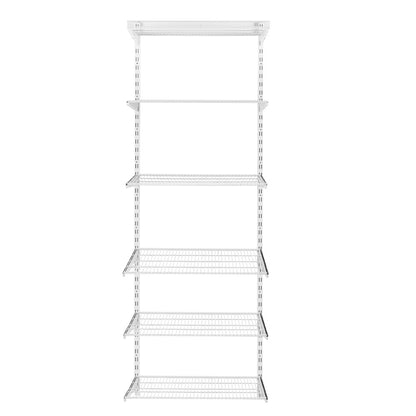 Flexx White Wire Shelf System - H2100mm - 6 Shelves