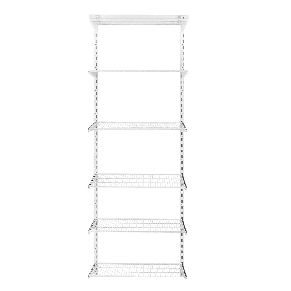 Flexx White Wire Shelf System - H2100mm - 6 Shelves