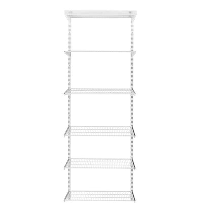 Flexx White Wire Shelf System - H2100mm - 6 Shelves