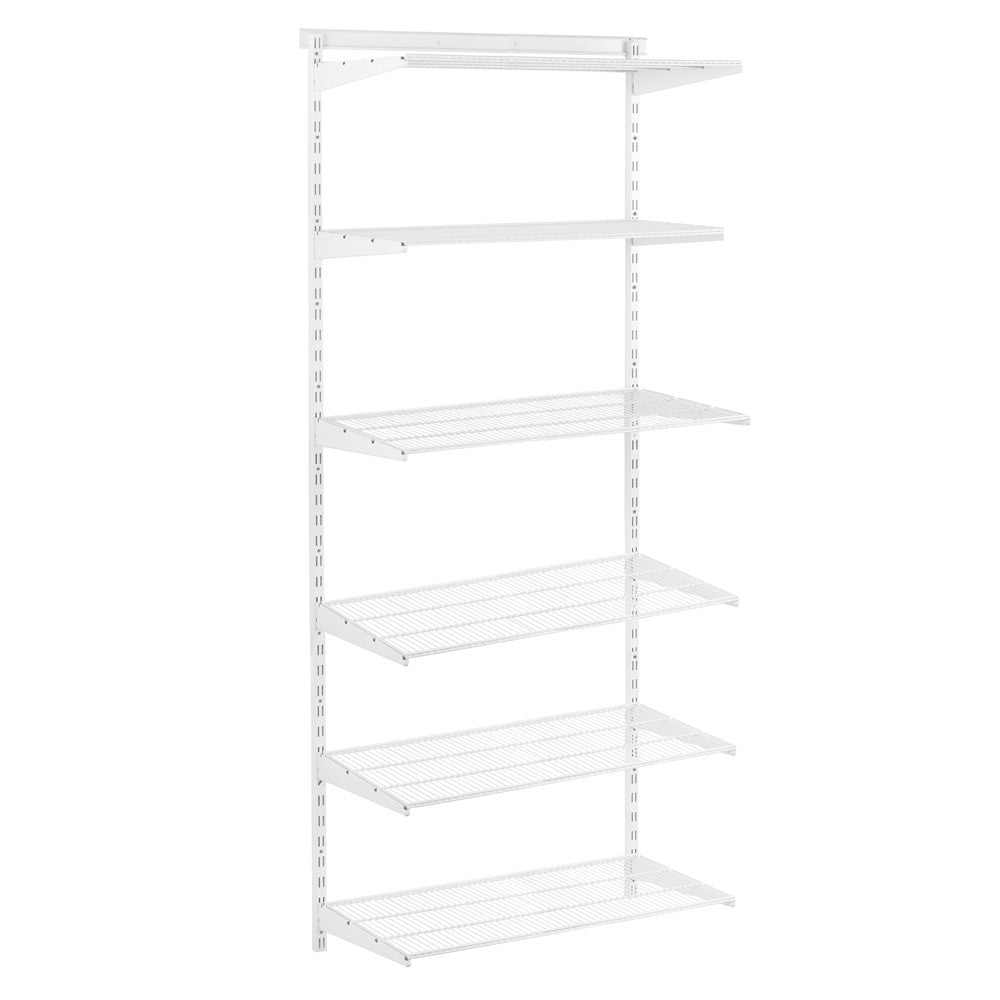 Flexx White Wire Shelf System - H2100mm - 6 Shelves