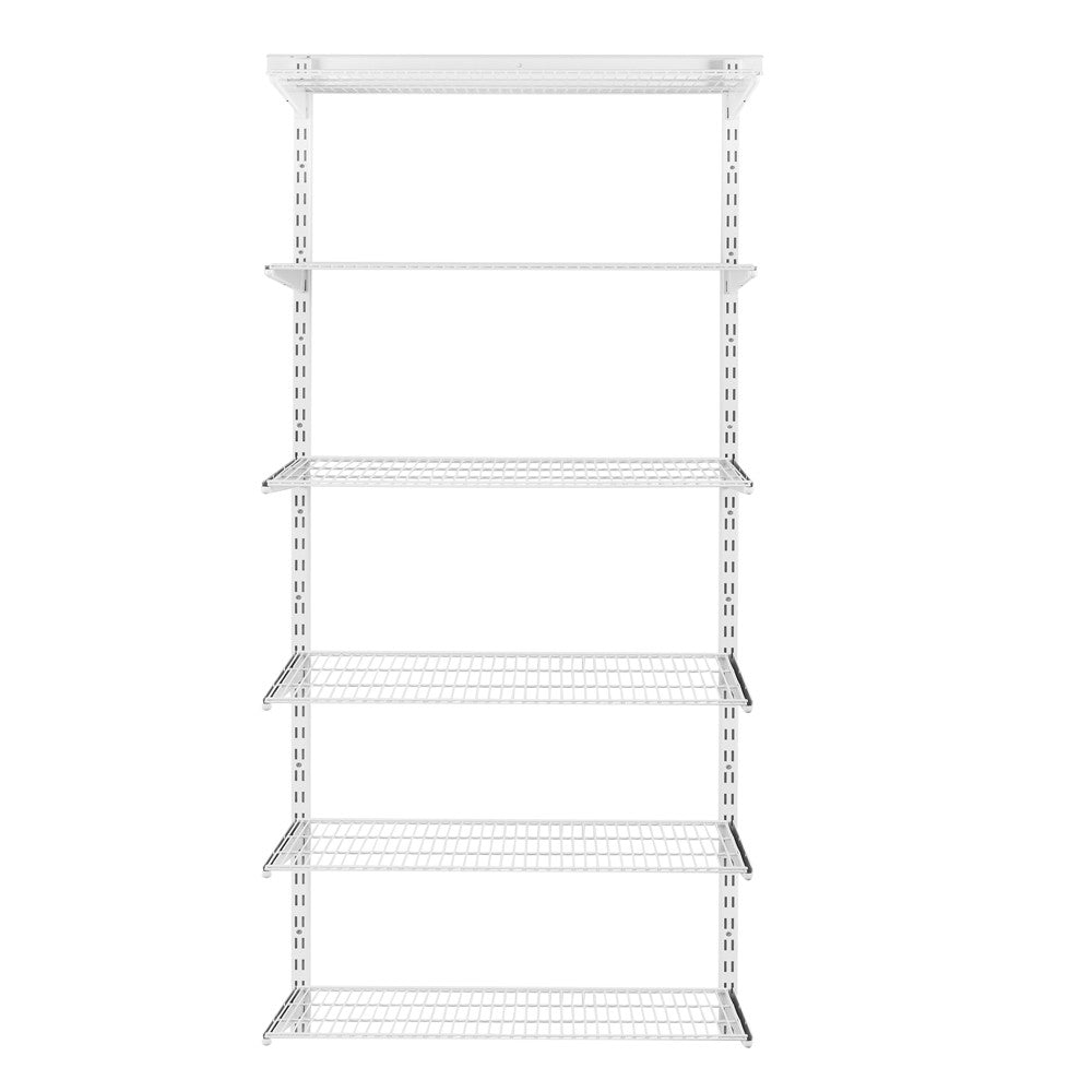 Flexx White Wire Shelf System - H2100mm - 6 Shelves