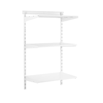 Flexx White Shelf System - H1200mm - 2x Wooden & 1x Wire Shelves