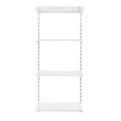 Flexx White Shelf System - H1500mm - 3x Wooden & 1x Wire Shelves
