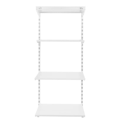 Flexx White Shelf System - H1500mm - 3x Wooden & 1x Wire Shelves