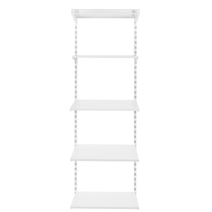 Flexx White Shelf System - H2100mm - 4x Wooden & 1x Wire Shelves