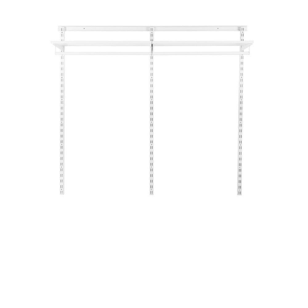 Flexx White Wooden Shelf System & Clothes Rail- H1200mm