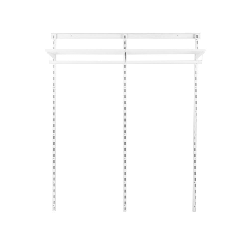 Flexx White Wooden Shelf System & Clothes Rail- H1500mm