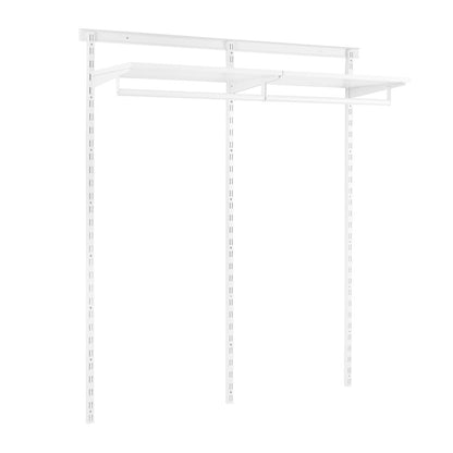 Flexx White Wooden Shelf System & Clothes Rail- H1500mm