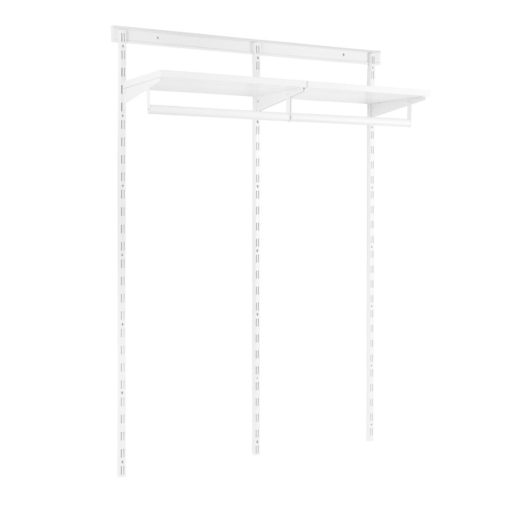 Flexx White Wooden Shelf System & Clothes Rail- H2100mm